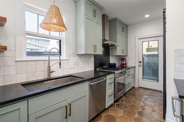 Interior, Kitchen, Pendant Lights, Recessed Lighting, Stainless Steel Appliances