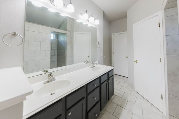 Bathroom, Dual Sink Vanities, Glass Shower, Interior