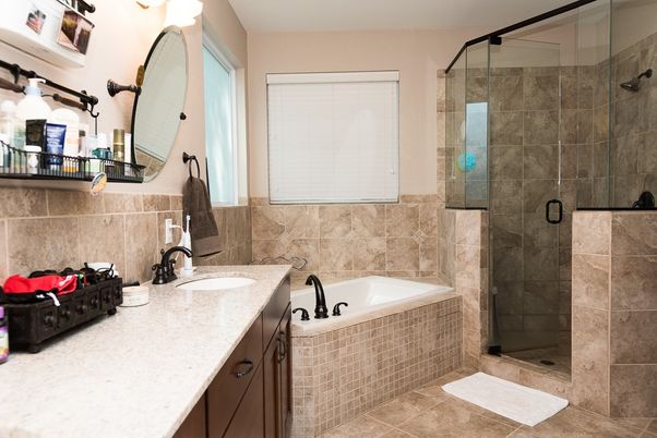 Bathroom, Dual Sink Vanities, Glass Shower, Interior