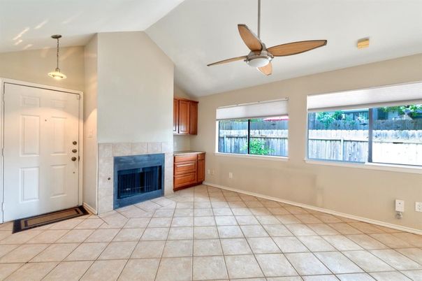 Empty room, Fireplace, Interior, Pendant Lights
