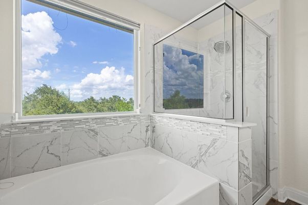 Bathroom, Glass Shower, Interior, Marble Walls