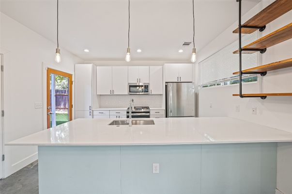 Interior, Kitchen, Pendant Lights, Recessed Lighting, Stainless Steel Appliances