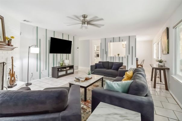 Dining room, Fireplace, Interior, Living room