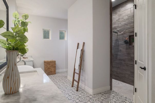 Bathroom, Interior, Recessed Lighting, Wooden Walls