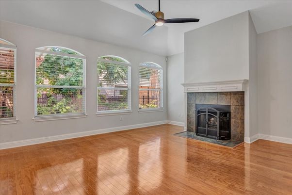 Empty room, Fireplace, Interior, Wood Texture Flooring