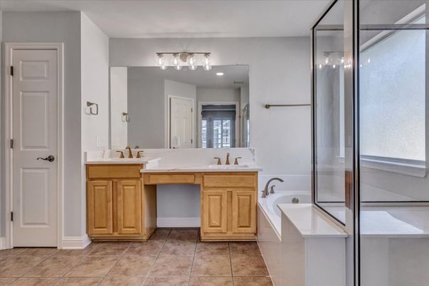 Bathroom, Dual Sink Vanities, Glass Shower, Interior