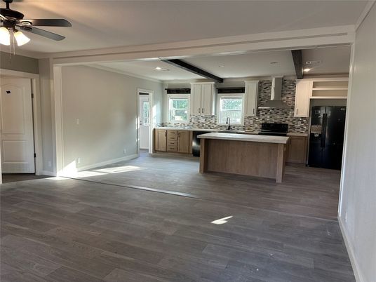 Interior, Kitchen, Recessed Lighting, Wood Texture Flooring