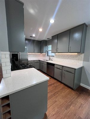 Interior, Kitchen, Recessed Lighting, Wood Texture Flooring