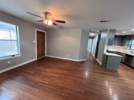 Interior, Kitchen, Recessed Lighting, Wood Texture Flooring