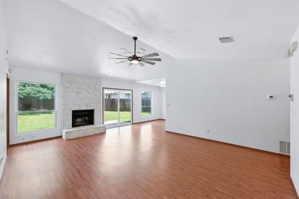 Empty room, Fireplace, Interior, Wood Texture Flooring