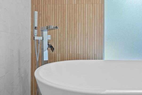 Bathroom, Free Standing Baths, Interior, Wooden Walls