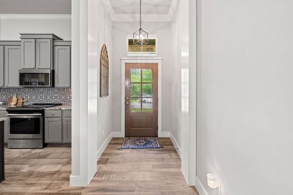 Interior, Kitchen, Pendant Lights, Stainless Steel Appliances, Wood Texture Flooring