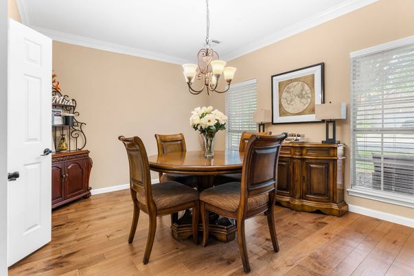 Chandelier, Dining room, Interior, Wood Texture Flooring