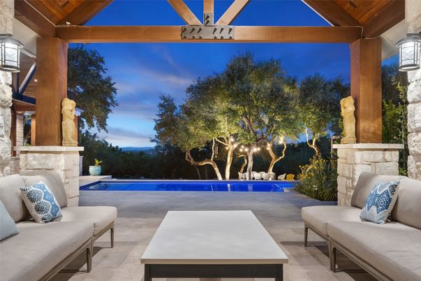 Exterior, Fireplace, Pool