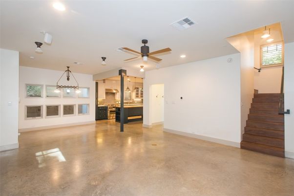 Empty room, Interior, Kitchen, Pendant Lights, Recessed Lighting