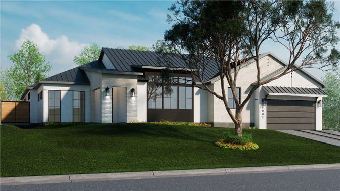 Attached, Exterior, Facade, Modern