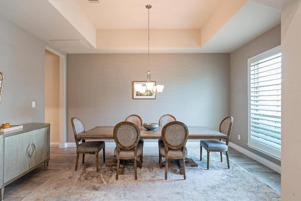 Chandelier, Dining room, Interior, Pendant Lights, Wood Texture Flooring