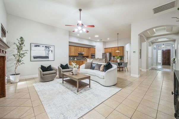 Dining room, Interior, Kitchen, Living room, Recessed Lighting
