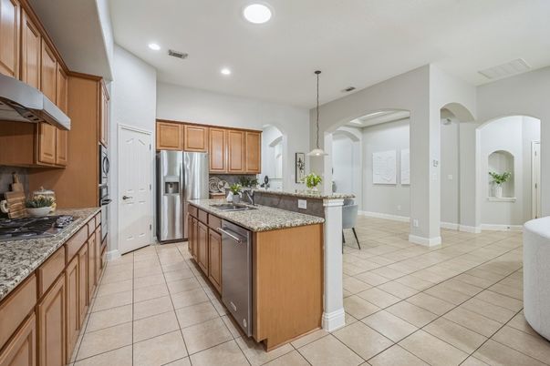 Interior, Kitchen, Pendant Lights, Recessed Lighting, Stainless Steel Appliances