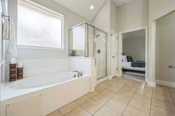 Bathroom, Bedroom, Glass Shower, Interior, Recessed Lighting