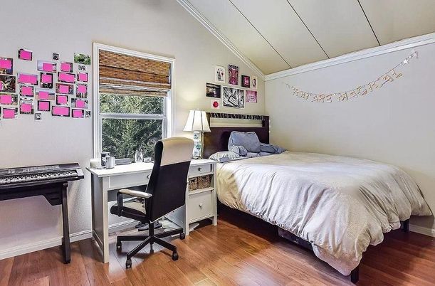 Bedroom, Home Office, Interior, Wood Texture Flooring