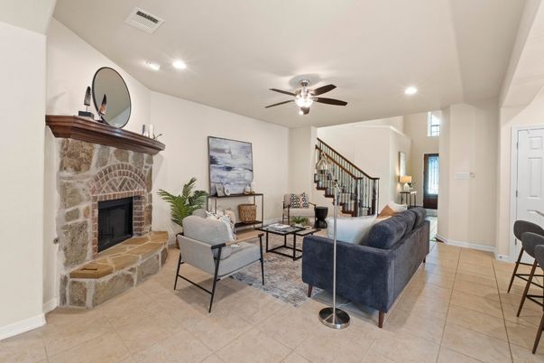 Fireplace, Interior, Living room, Recessed Lighting