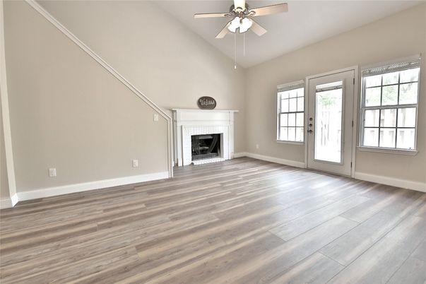 Empty room, Fireplace, Interior, Wood Texture Flooring