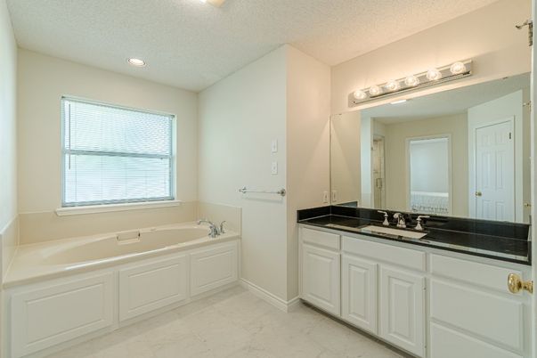 Bathroom, Dual Sink Vanities, Interior, Marble, Recessed Lighting