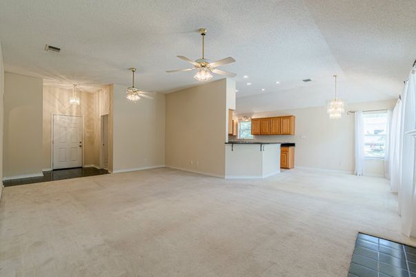 Chandelier, Empty room, Interior, Kitchen, Recessed Lighting