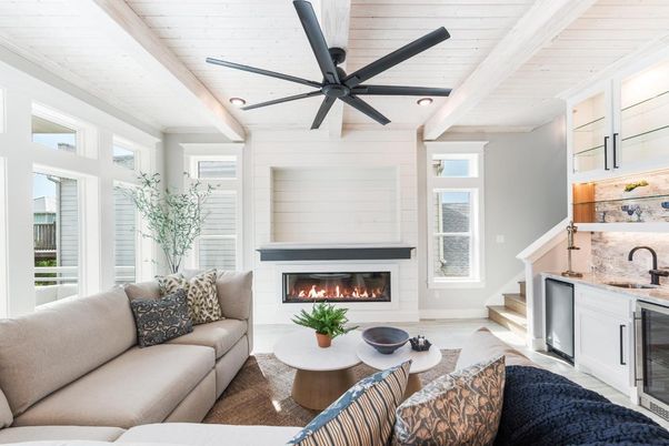 Fireplace, Interior, Living room, Recessed Lighting