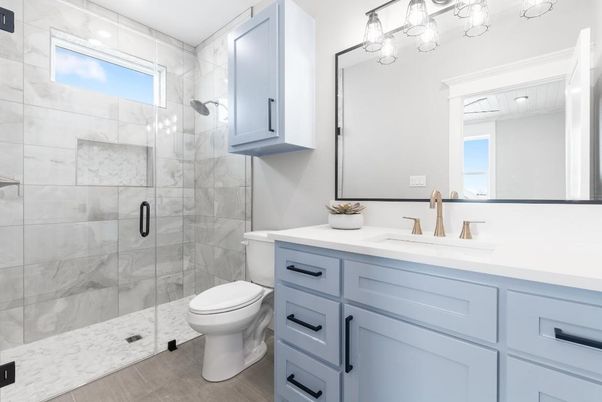 Bathroom, Glass Shower, Interior, Marble Walls