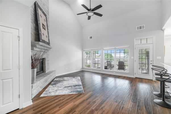 Fireplace, Interior, Wood Texture Flooring