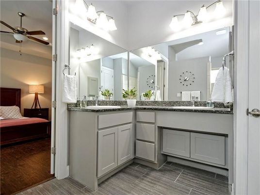 Bathroom, Bedroom, Dual Sink Vanities, Interior, Wood Texture Flooring