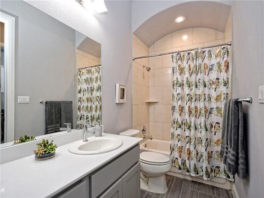 Bathroom, Interior, Recessed Lighting, Wood Texture Flooring