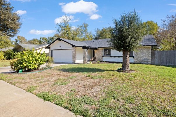 Attached, Backyard, Exterior, Facade, Brick Facade, Ranch