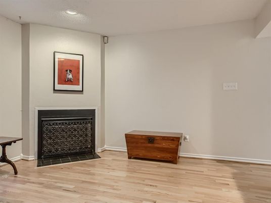 Fireplace, Interior, Recessed Lighting, Wood Texture Flooring