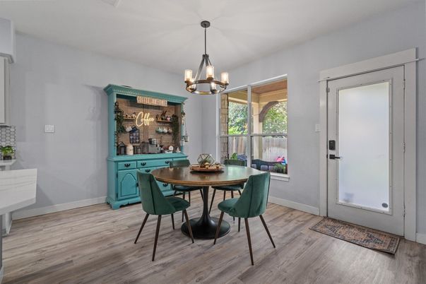 Chandelier, Dining room, Interior, Wood Texture Flooring