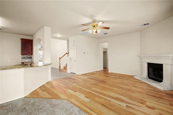 Empty room, Fireplace, Interior, Wood Texture Flooring