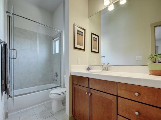 Bathroom, Glass Shower, Interior, Tile Countertops