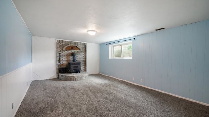 Empty room, Fireplace, Interior