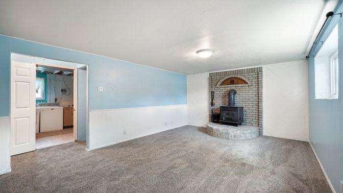 Bathroom, Empty room, Fireplace, Interior, Stone Walls