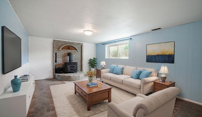 Fireplace, Interior, Living room, Stone Walls
