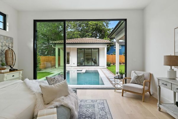 Bedroom, Interior, Pool, Wood Texture Flooring