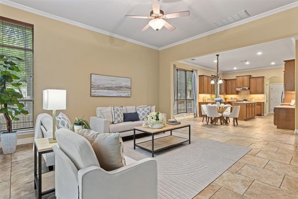 Dining room, Interior, Kitchen, Living room, Pendant Lights, Recessed Lighting