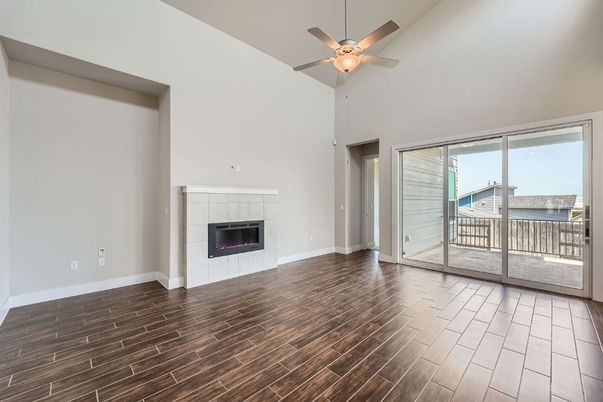 Empty room, Fireplace, Interior, Wood Texture Flooring