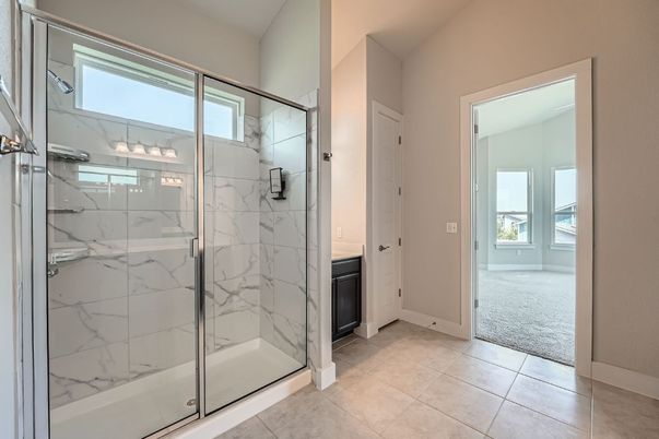 Bathroom, Glass Shower, Interior, Marble Walls