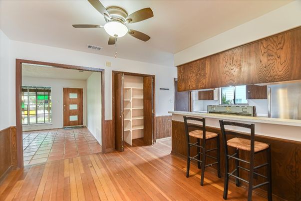 Interior, Kitchen, Wood Texture Flooring