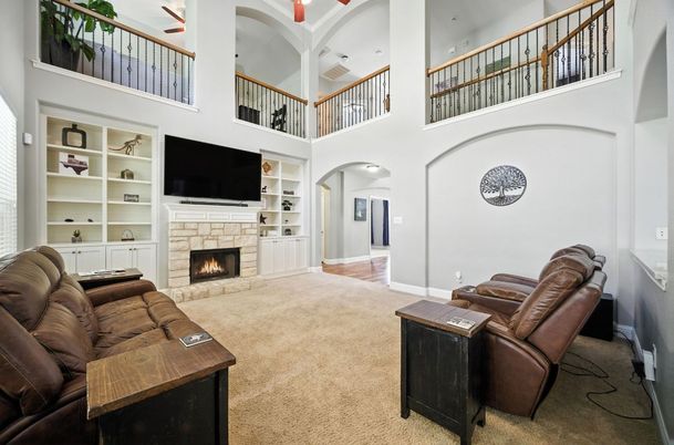 Fireplace, Interior, Living room, Recessed Lighting