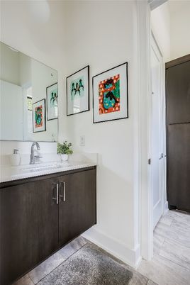 Bathroom, Dual Sink Vanities, Interior, Wood Texture Flooring