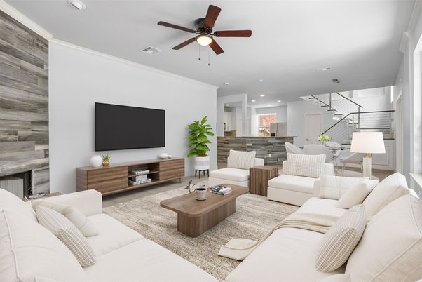 Interior, Living room, Pendant Lights, Recessed Lighting, Wooden Walls